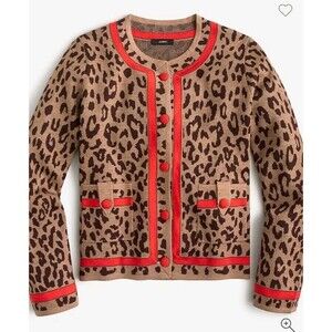 J. Crew Leopard Print Cardigan - Brown and Red